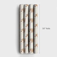 Snowy Cottage Holiday Gift Wrap, Winter Village Christmas Wrapping Paper, Watercolor Cabin Wrapping Paper, Comfy Seasonal Gift Wrapping Paper