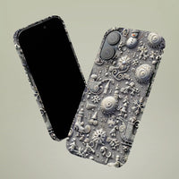 3D Sculpted Snowman Snowflake Phone Case, Winter Wonderland Phone Case for iPhone, Festive Christmas Phone Case, Holiday Present Phone Case
