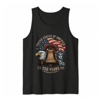 USA 250 Years Semiquincentennial Tank Top | Vintage Liberty Bell Eagle Flag Graphic | Soft Lightweight Breathable Fabric | Patriotic Independence Day 4th of July Gift for Men Women