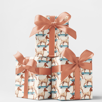 Skater Dog Christmas Gift Wrap, American Hairless Terrier Wrapping Paper, Canine Breed Present Paper, Dog Lover Holiday Wrapping Paper