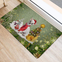 Santa Hat Dog Doormat, Chihuahua Christmas Doormat, Snow Tree Christmas Doormat, Winter Dog Welcome Mat, Holiday Home Decor Present