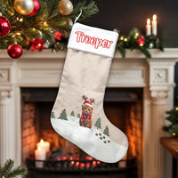 Adorable Kitten Holiday Stocking, Reindeer Hat Cat Christmas Stocking, Custom Velboa Pet Stocking, Fireplace Mantle Decor, Cat Lover Xmas Present