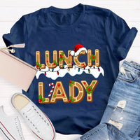 Festive School Cafeteria Holiday Shirt, Christmas Lunch Lady Gingerbread T-Shirt, Adorable Christmas Baker Graphic Tee, Xmas Present