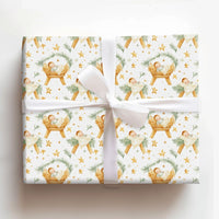 Watercolor Manger Christmas Gift Wrap, Baby Jesus Nativity Wrapping Paper, Christian Holiday Present Wrap, Religious Xmas Wrapping Paper