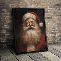 Classic Santa Portrait Canvas Print, Vintage Santa Claus Canvas Art, Christmas Wall Decor, Holiday Canvas Art, Festive Xmas Home Decor Present
