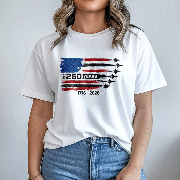 America 250 Years T-Shirt | 1776-2026 Distressed Flag Design | Soft Breathable Cotton Tee | Patriotic Gift for History Buffs