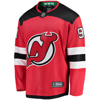 New Jersey Devils Dawson Mercer Red Home Breakaway Jersey