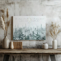 Pine Forest Bible Verse Wall Art, Luke 2 11 Bible Verse Canvas, Christian Christmas Scripture Print, Winter Bible Verse Decor, Faith Present