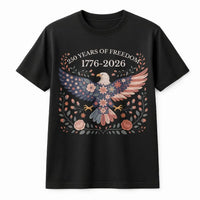 USA Eagle T-Shirt | Folk Art 250 Years of Freedom 1776-2026 Design | Soft Breathable Cotton Tee | Patriotic Gift for Americana Lovers