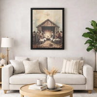 Watercolor Birth of Christ Poster, Holy Family Nativity Wall Art, Religious Christmas Print, Christian Holiday Decor Digital Download Present