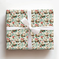 Santa Hat Animal Wrapping Paper, Christmas Otter Wrapping Paper, Holiday Holly Otter Gift Wrap, Festive Winter Present Wrapping Paper Roll