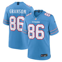 Tennessee Titans Kylen Granson Light Blue Team Game Jersey