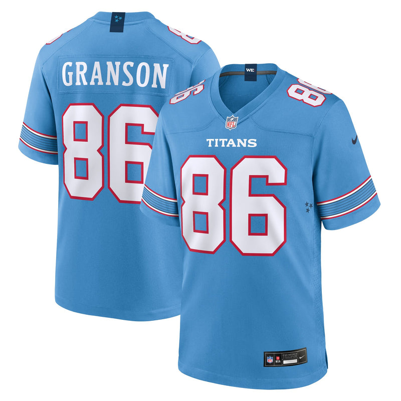 Tennessee Titans Kylen Granson Light Blue Team Game Jersey