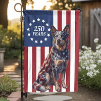 Heeler Dog Garden Flag | Patriotic 250 Years American Flag Design | Weather-Resistant Double-Sided Polyester | Gift for Dog Lovers