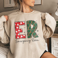 Emergency Room Holiday Sweater, ER Nurse Christmas Sweatshirt, Medical Healthcare Xmas Crewneck Pullover, RN Nurse Christmas Present