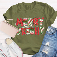 Festive Holiday Dots Graphic Tee, Merry and Bright Polka Dot Christmas T-Shirt, Adorable Xmas Season Shirt, Christmas Present for Women and Men