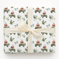 Off-Road Quad Christmas Gift Wrap, Santa Riding ATV Wrapping Paper, Winter Foliage Santa Wrapping Paper, Rustic Holiday Gift Wrapping Paper