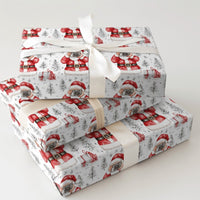 Camera Santa Christmas Gift Wrap, Photographer Santa Wrapping Paper, Watercolor Holiday Wrapping Paper, Photography Lover Gift Wrap Paper