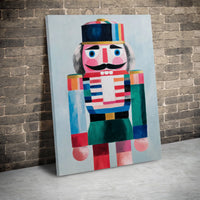 Colorful Modern Abstract Christmas Canvas Print, Nutcracker Wall Art, Holiday Festive Canvas Wall Decor, Seasonal Winter Art Present