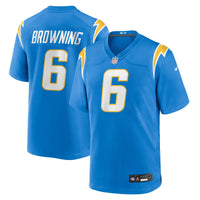 Los Angeles Chargers Jake Browning Powder Blue Team Game Jersey