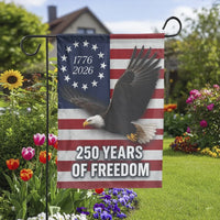 America 250 Years of Freedom Garden Flag | Patriotic Bald Eagle 1776-2026 USA Semiquincentennial Decor | Premium Double Sided Weatherproof Polyester | Commemorative Patriotic Gift