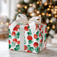 Red Green Gift Wrap, Watercolor Polka Dot Wrapping Paper, Modern Dot Wrapping Paper, Adorable Holiday Gift Wrap, Christmas Wrapping Paper