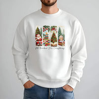 Bookish Santa Christmas Sweater, All Booked for Christmas Sweatshirt, Comfy Reading Holiday Crewneck, Book Lover Pullover, Christmas Present