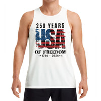 250 Years USA Tank Top | Vintage 1776-2026 American Flag Typography | Soft Breathable Unisex Tank | Patriotic Gift for History Buffs