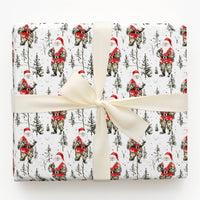 Tactical Santa Claus Gift Wrap, Camo Santa Christmas Wrapping Paper, Military Camouflage Holiday Wrapping Paper