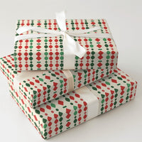 Red and Green Diamond Holiday Gift Wrap, Geometric Christmas Wrapping Paper, Retro Garland Present Wrap, Festive Winter Wrapping Paper Roll