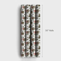 Camo Rifle Santa Claus Gift Wrap, Hunter Santa Wrapping Paper, Rustic Outdoor Santa Christmas Wrapping Paper, Hunting Holiday Gift Wrap
