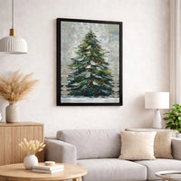 Textured Impasto Tree Art Print, Christmas Tree Digital Download, Holiday Tree Poster, Festive Christmas Wall Art, Winter Holiday Home Decor