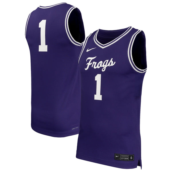 #1 TCU Horned Frogs Nike Replica Basketball Jersey - Purple