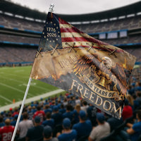 250 Years of Freedom House Flag | Patriotic Eagle Constitution Art 1776-2026 | Double-Sided Weather-Resistant Polyester | Americana Collector's Gift