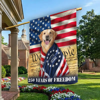 Golden Retriever American Flag Garden Flag | 250 Years of Freedom 1776-2026 | Double-Sided Patriotic Outdoor Decor | Dog Lovers Gift