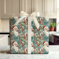 Retro Christmas Carols Gift Wrap, Vintage Singing Santa Wrapping Paper, Holiday Present Paper, Festive Xmas Wrapping Paper Roll for Presents
