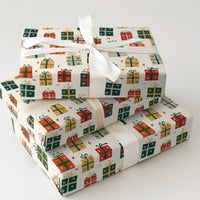 Whimsical Gift Box Wrap, Colorful Present Wrapping Paper, Retro Christmas Boxes Wrapping Paper, Festive Winter Holiday Wrapping Paper