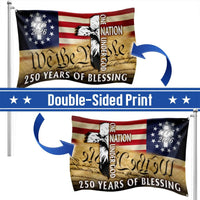 250 Years of Blessing Patriotic House Flag | 1776-2026 Eagle Cross Design | UV-Resistant Double-Sided Grommet Flag | American Heritage Decor