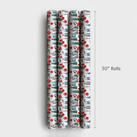 CN Tower Canadian Holiday Gift Wrap Roll, Toronto Skyline Wrapping Paper, Canada Winter City Wrapping Paper, Toronto Christmas Gift Wrap