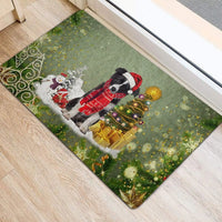 Merry Christmas Dog Doormat, Border Collie Christmas Doormat, Snow Tree Entryway Doormat, Dog Lover Welcome Mat, Holiday Home Decor Present