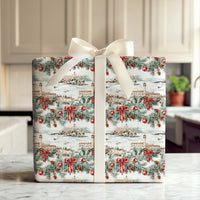 San Francisco Landmark Gift Wrap, Alcatraz Island Wrapping Paper, Holiday Decor Paper, Watercolor Christmas Wrapping Paper Roll