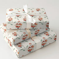 Watercolor Teacher Christmas Gift Wrap, Santa at School Desk Wrapping Paper, Pine Needle Santa Gift Wrapping Paper, Teacher Holiday Wrap
