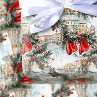 Italian Cityscape Wrapping Paper, Venice Italy Christmas Wrapping Paper, Watercolor Venice Gift Wrap