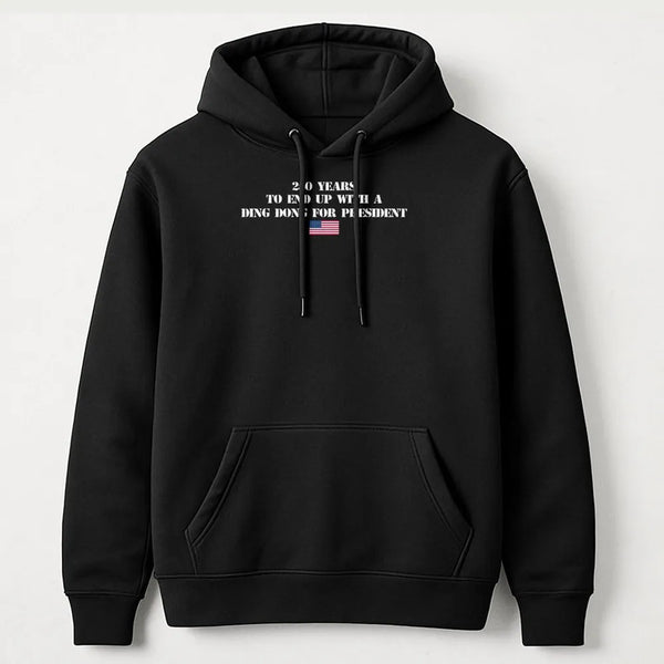 Anti Trump Hoodie | 250 Years Ding Dong President Funny Fourth of July Design | Soft Cotton-Polyester Blend | Political Satire Gift for Liberal Voters