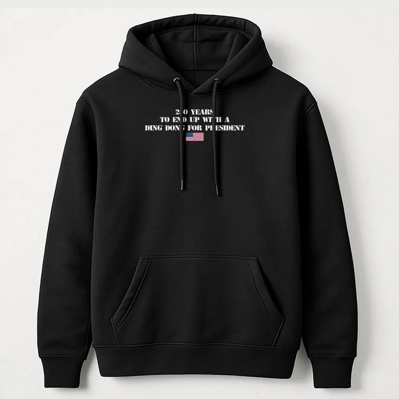 Anti Trump Hoodie | 250 Years Ding Dong President Funny Fourth of July Design | Soft Cotton-Polyester Blend | Political Satire Gift for Liberal Voters