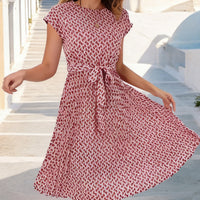 Printed Pleated Dress