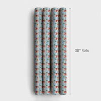 Beach Christmas Gift Wrap, Tropical Santa Wrapping Paper, Watercolor Coastal Santa Wrapping Paper, Palm Tree Holiday Gift Wrap, Seaside Wrap