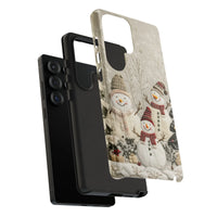 Christmas Holiday Phone Case, Winter Snowman Samsung Galaxy Case, Adorable Festive Dual Layer Phone Cover, Xmas Winter Phone Case Present