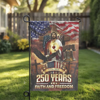 Patriotic Christian Garden Flag | 250 Years Faith and Freedom Jesus & USA Flag | Double Sided Premium Polyester | 1776-2026 Semiquincentennial Yard Decor Gift