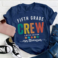 Personalized Colorful Stars Teacher T-Shirt